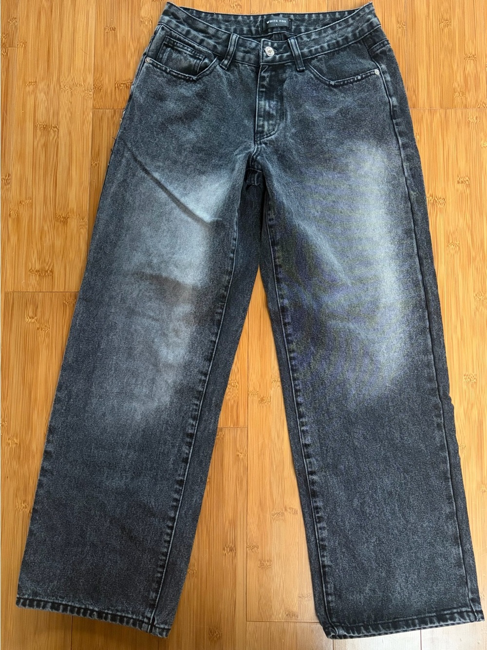 Women’s White Fox Low Rise Wide Leg Jeans